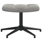 Relaxsessel mit Hocker Hellgrau Samt