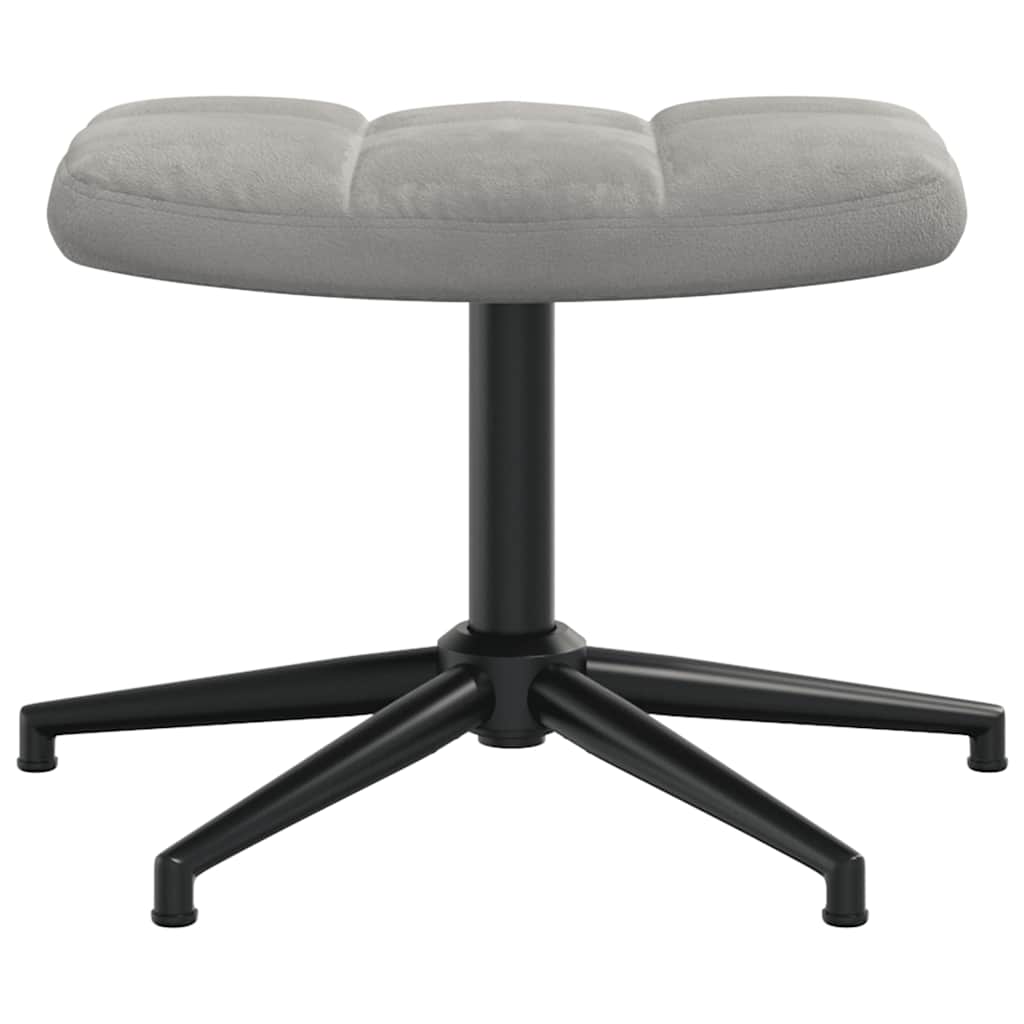 Relaxsessel mit Hocker Hellgrau Samt