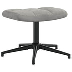 Relaxsessel mit Hocker Hellgrau Samt