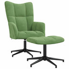 Relaxsessel mit Hocker Hellgrün Samt
