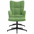 Relaxsessel mit Hocker Hellgrün Samt