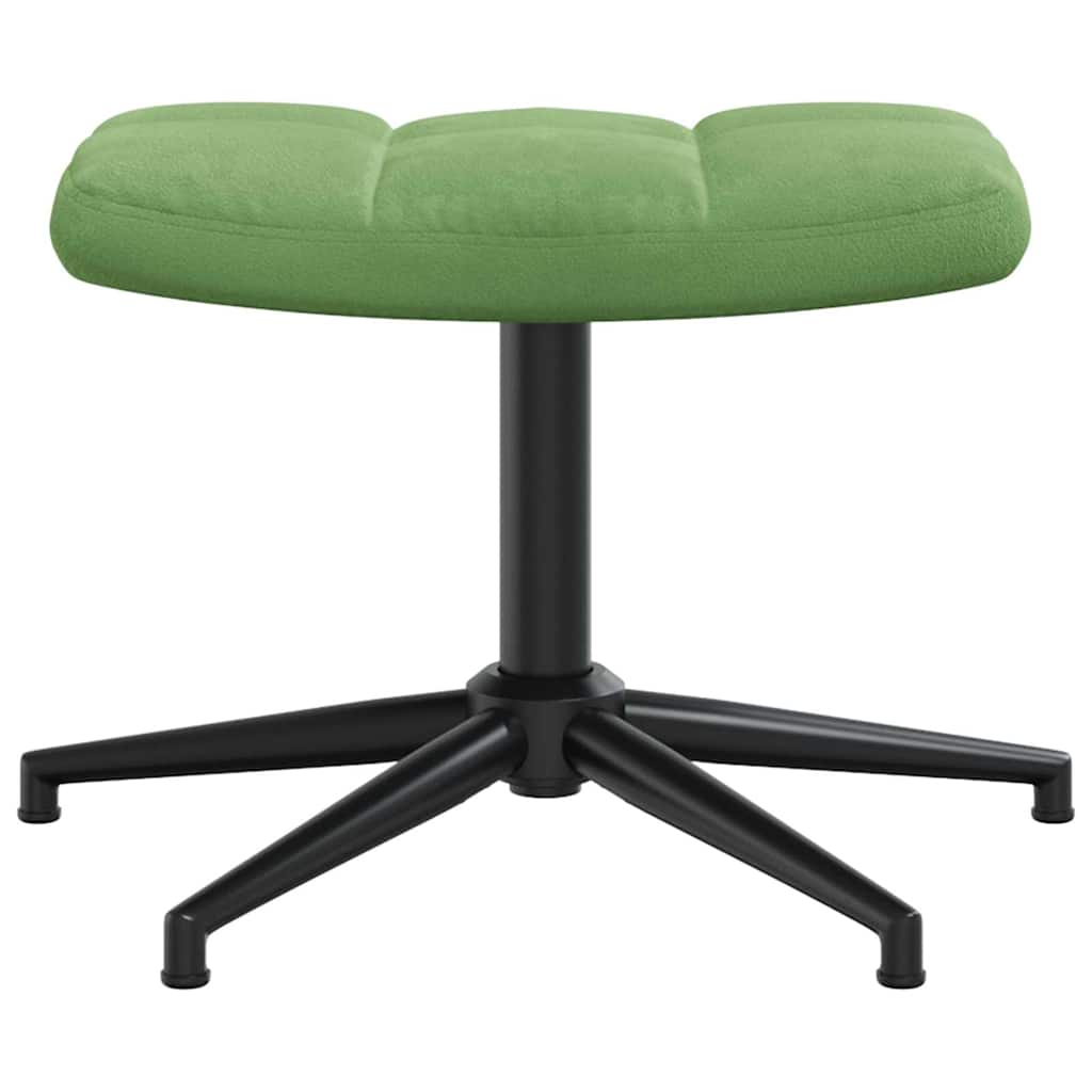 Relaxsessel mit Hocker Hellgrün Samt
