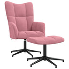 Relaxsessel mit Hocker Rosa Samt
