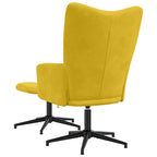 Relaxsessel mit Hocker Senfgelb Samt