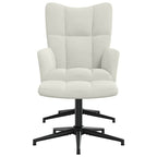 Relaxsessel mit Hocker Cremeweiß Samt