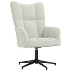 Relaxsessel mit Hocker Cremeweiß Samt