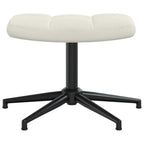 Relaxsessel mit Hocker Cremeweiß Samt