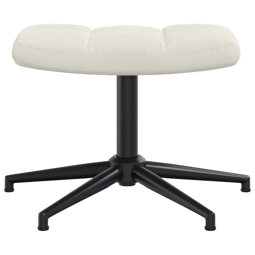 Relaxsessel mit Hocker Cremeweiß Samt