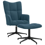 Relaxsessel mit Hocker Blau Samt