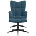 Relaxsessel mit Hocker Blau Samt