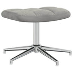 Relaxsessel mit Hocker Hellgrau Samt