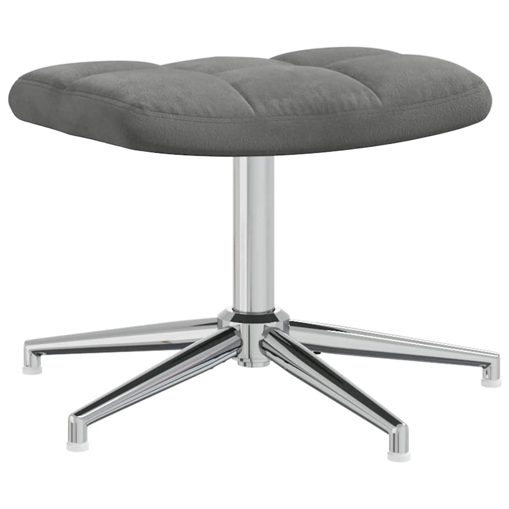 Relaxsessel mit Hocker Dunkelgrau Samt