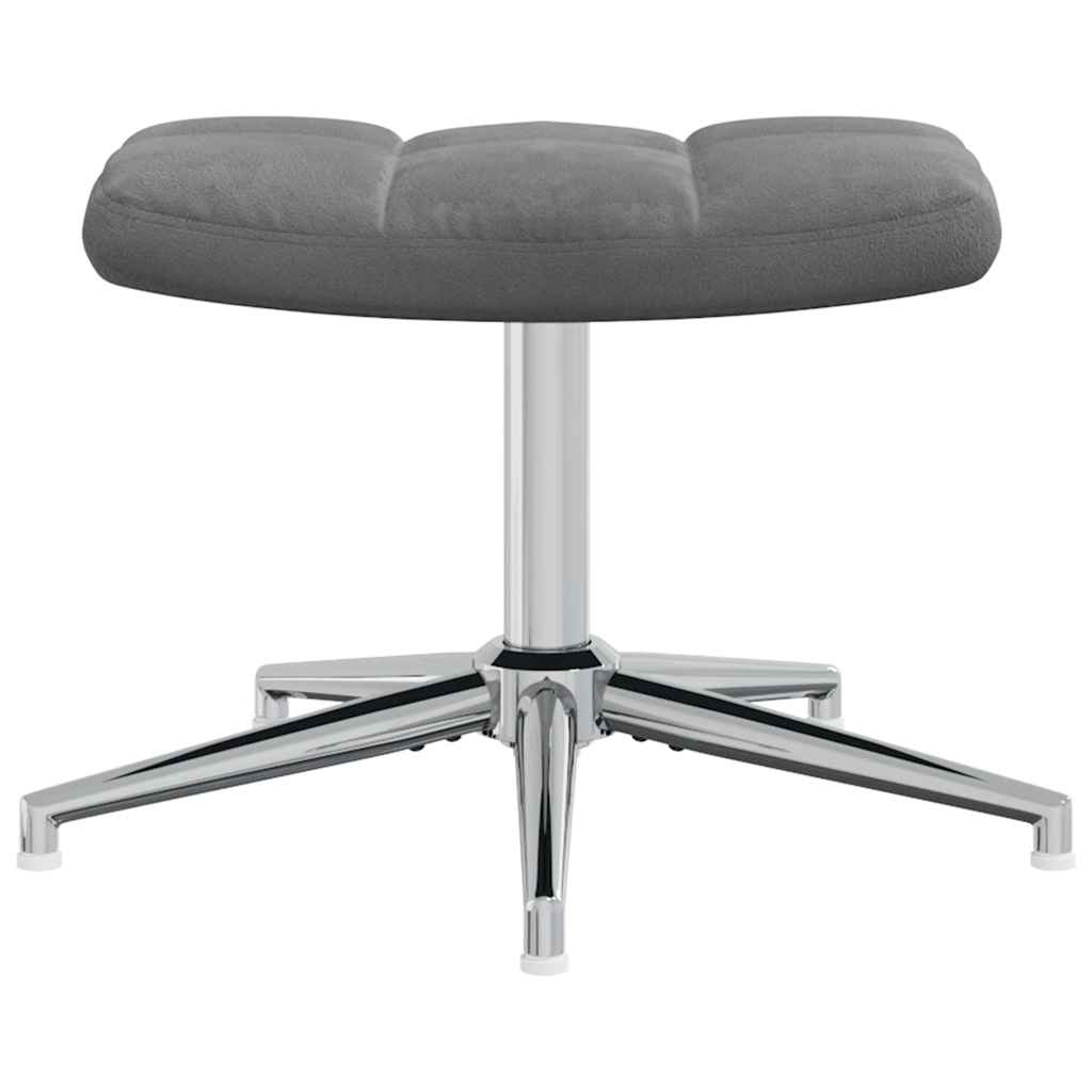 Relaxsessel mit Hocker Dunkelgrau Samt