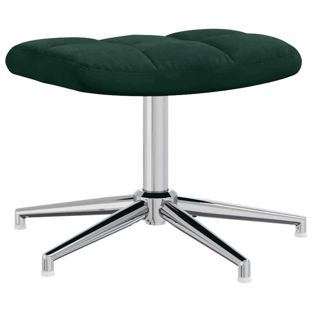 Relaxsessel mit Hocker Dunkelgrün Samt