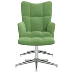 Relaxsessel mit Hocker Hellgrün Samt