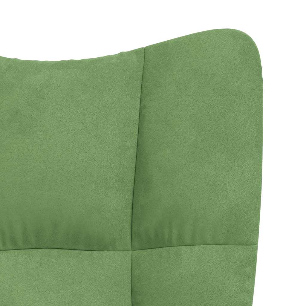 Relaxsessel mit Hocker Hellgrün Samt