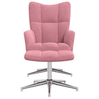 Relaxsessel mit Hocker Rosa Samt