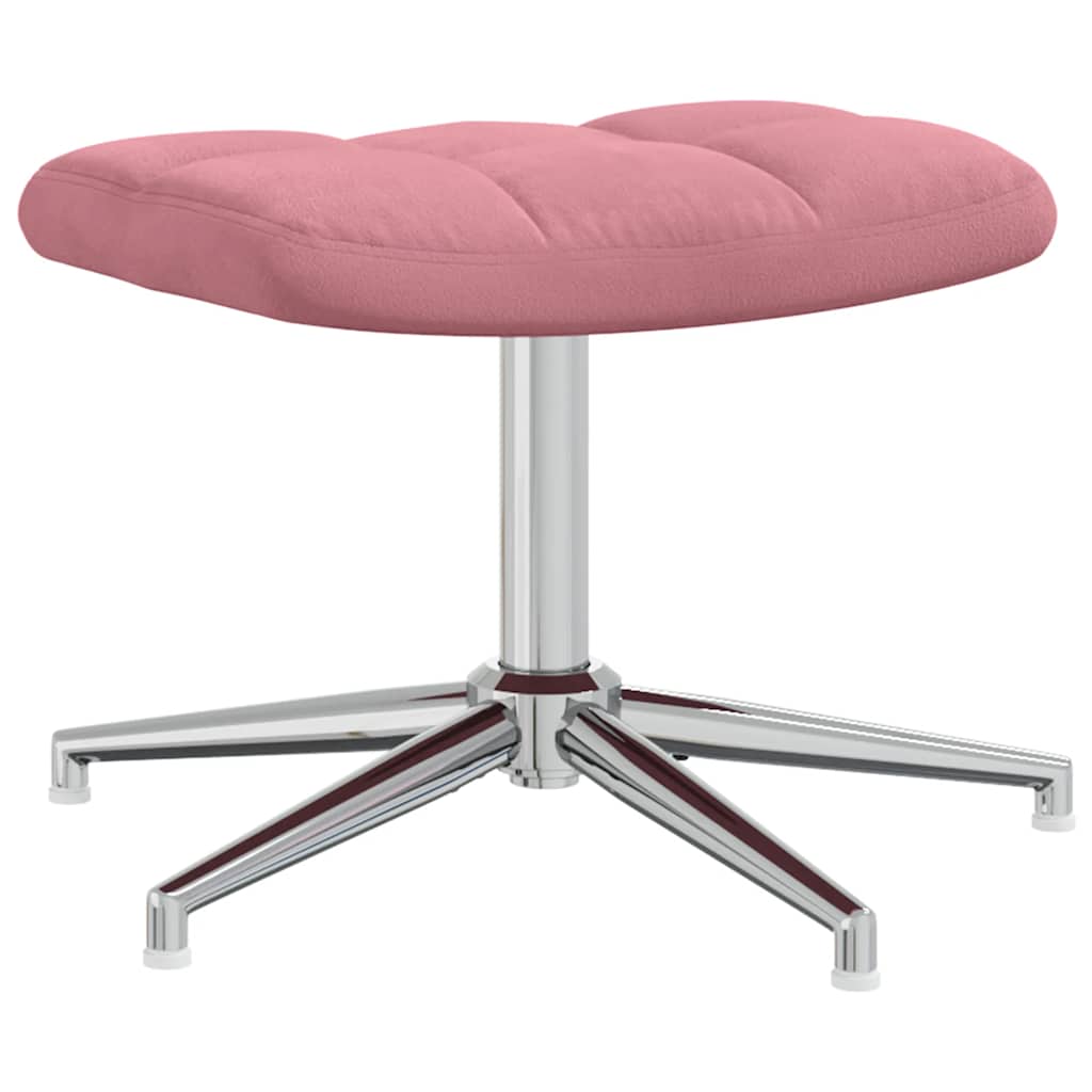 Relaxsessel mit Hocker Rosa Samt