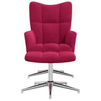 Relaxsessel mit Hocker Weinrot Samt