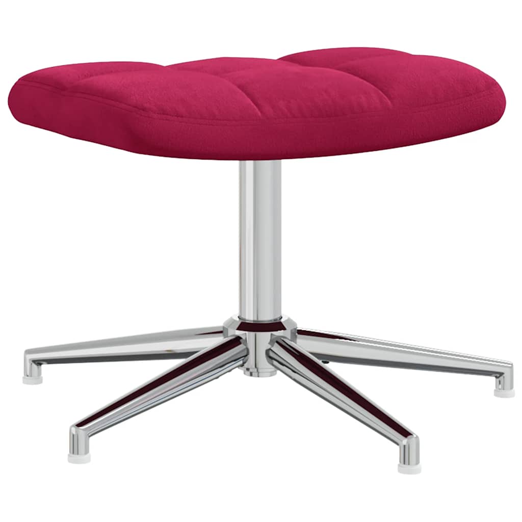 Relaxsessel mit Hocker Weinrot Samt