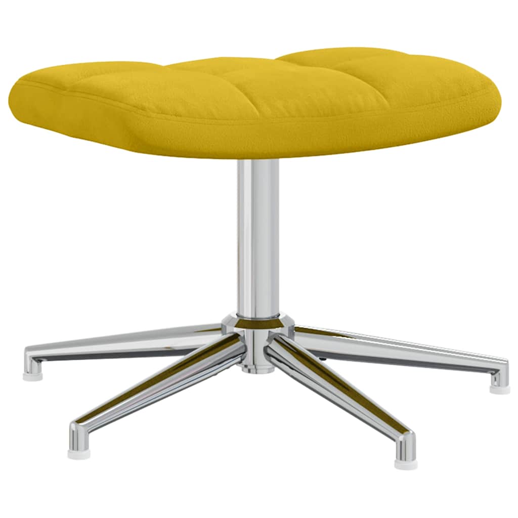 Relaxsessel mit Hocker Senfgelb Samt