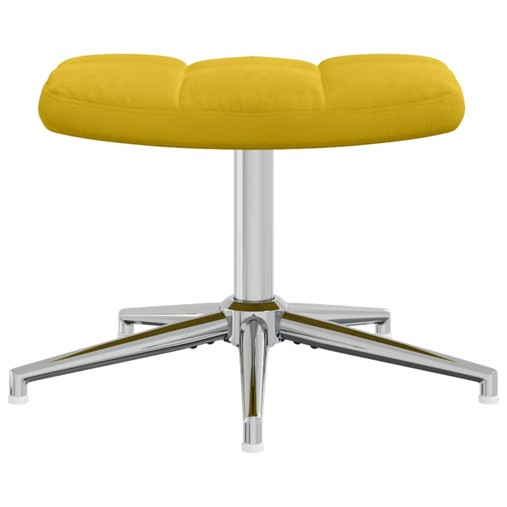 Relaxsessel mit Hocker Senfgelb Samt