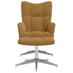 Relaxsessel mit Hocker Braun Samt