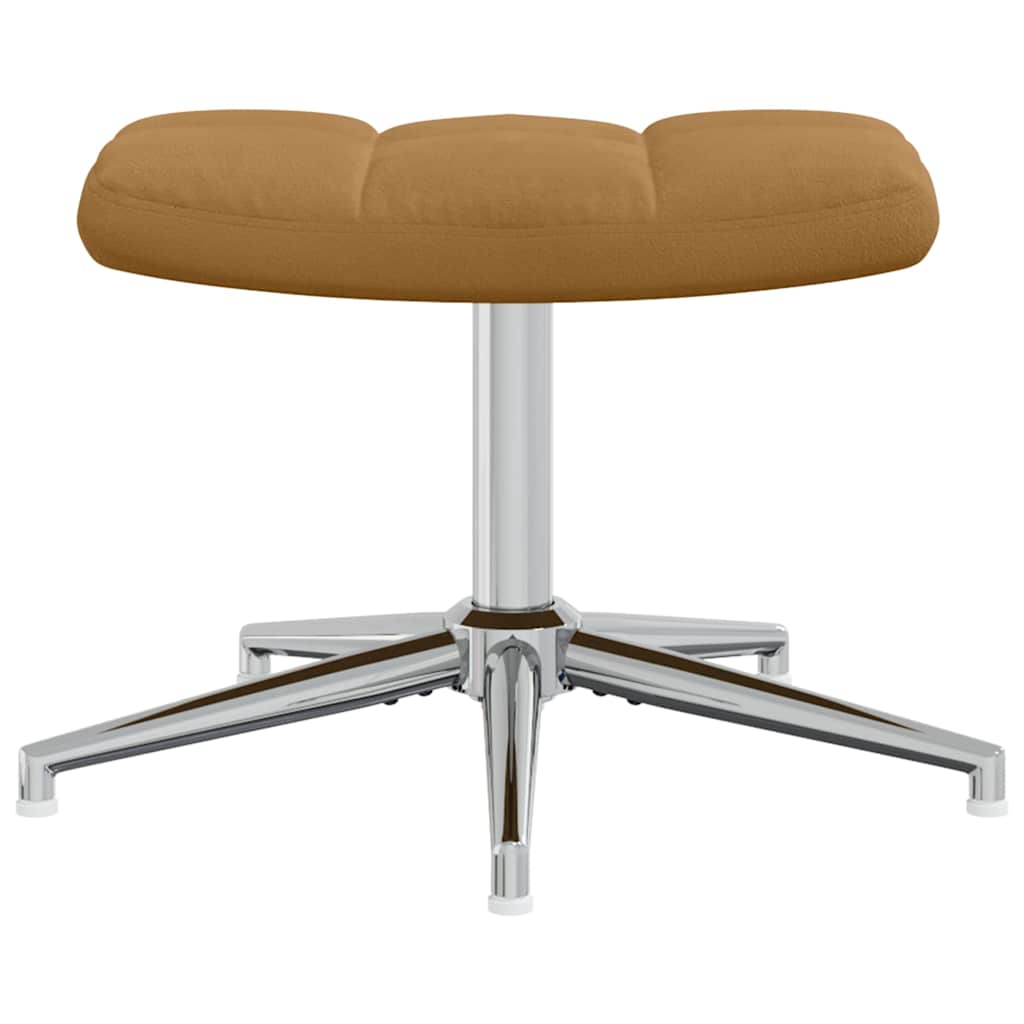 Relaxsessel mit Hocker Braun Samt