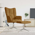 Relaxsessel mit Hocker Braun Samt
