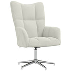 Relaxsessel mit Hocker Cremeweiß Samt