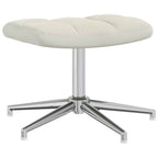 Relaxsessel mit Hocker Cremeweiß Samt