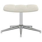 Relaxsessel mit Hocker Cremeweiß Samt