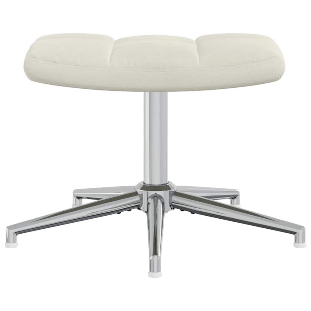 Relaxsessel mit Hocker Cremeweiß Samt