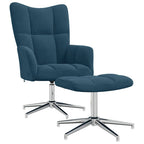 Relaxsessel mit Hocker Blau Samt