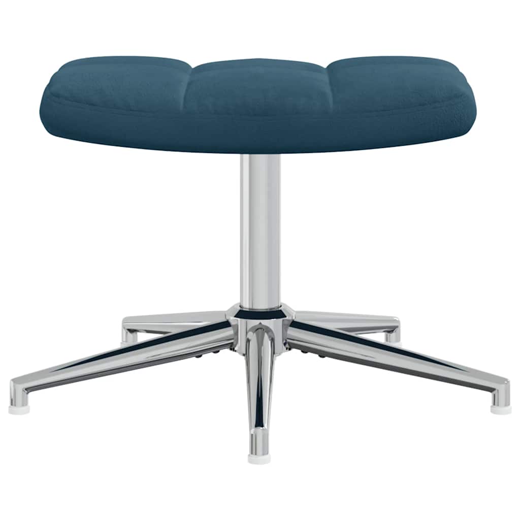 Relaxsessel mit Hocker Blau Samt