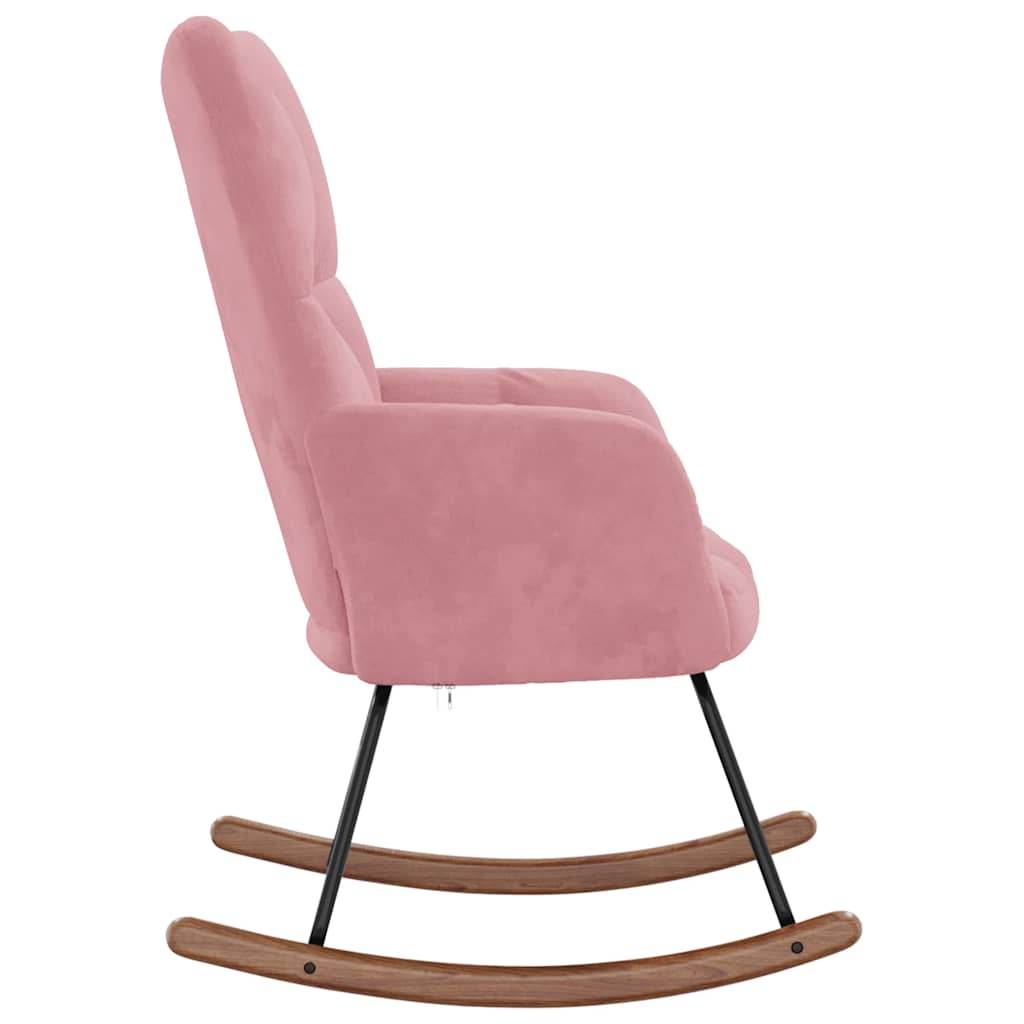 Schaukelstuhl Samt Rosa