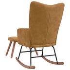 Schaukelstuhl mit Hocker Brauner Samt
