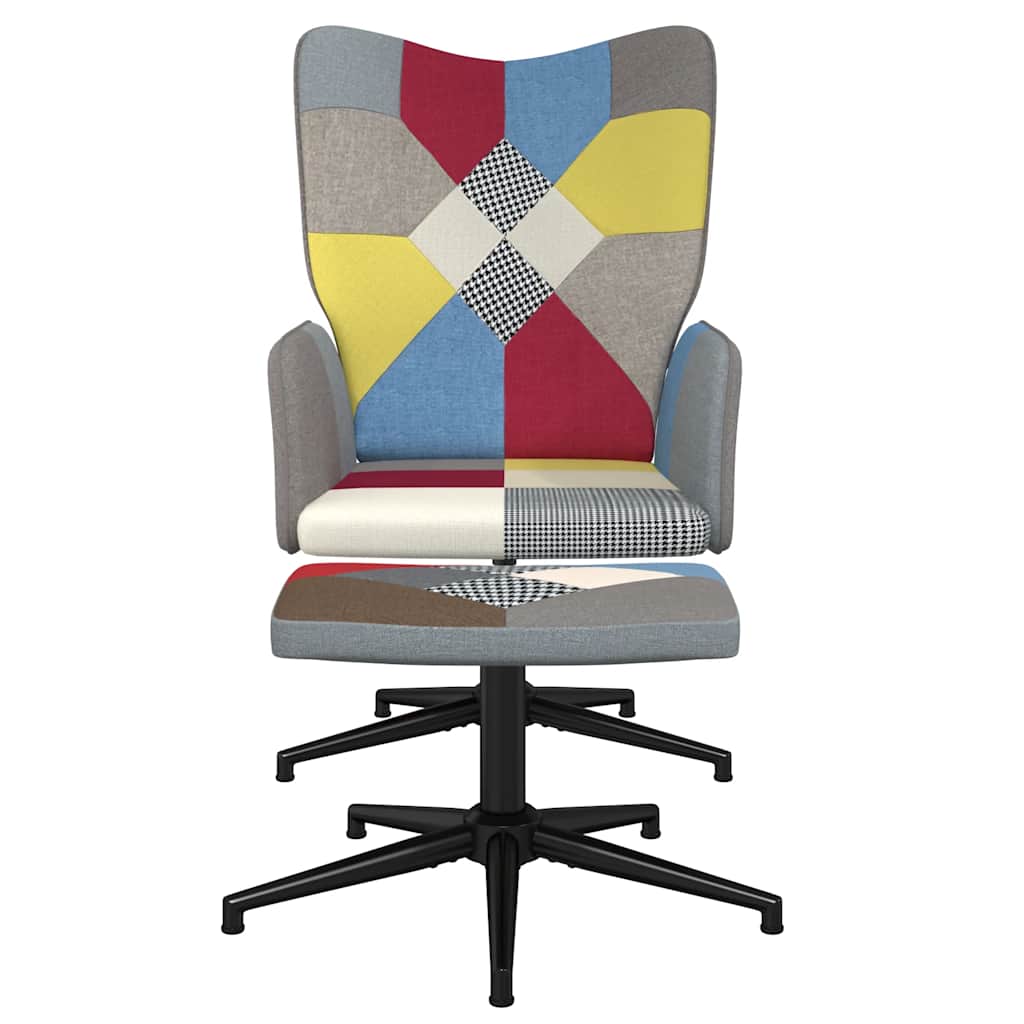 Relaxsessel mit Hocker Patchwork Stoff