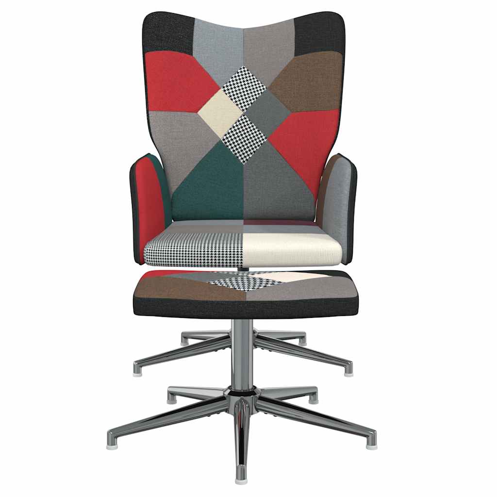 Relaxsessel mit Hocker Patchwork Stoff