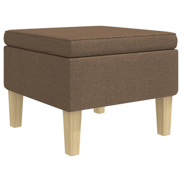 Hocker mit Holzbeinen Braun Stoff