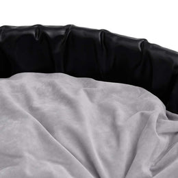 vidaXL Hundebett Schwarz-Grau 69x59x19 cm Plüsch und Kunstleder