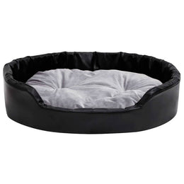 vidaXL Hundebett Schwarz-Grau 90x79x20 cm Plüsch und Kunstleder