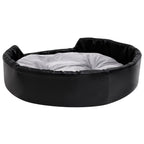 Hundebett Schwarz-Grau 90x79x20 cm Plüsch und Kunstleder