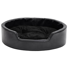 vidaXL Hundebett Schwarz 69x59x19 cm Plüsch und Kunstleder