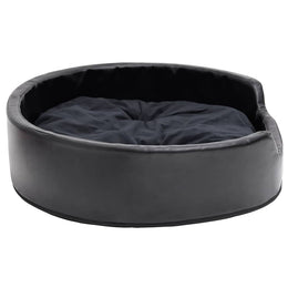 vidaXL Hundebett Schwarz 79x70x19 cm Plüsch und Kunstleder