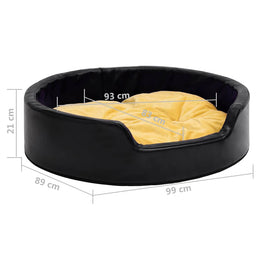 vidaXL Hundebett Schwarz-Gelb 99x89x21 cm Plüsch und Kunstleder
