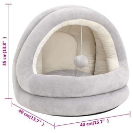 vidaXL Katzenbett 40x40x35 cm Grau und Creme