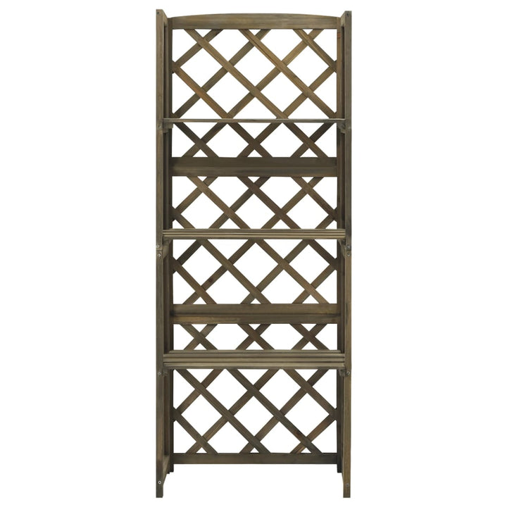 Spalier mit Ablagen Grau 55x30x140 cm Massivholz Tanne