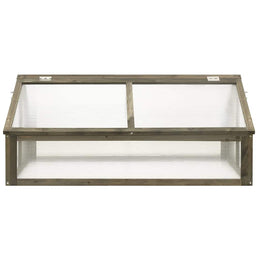 vidaXL Gewächshaus Grau 114x80x50 cm Tannenholz