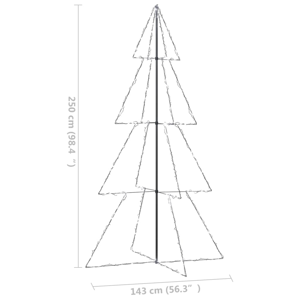 Weihnachtsbaum in Kegelform 360 LEDs Indoor Outdoor 143x250 cm